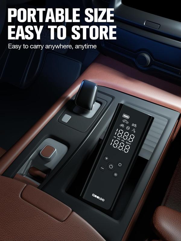 GOOLOO GT150 Portable air compressor-150PSI High-Pressure,Led Screen, Car accessories for Vehicle,Motorcycles,Bicycles,Balls,Tire Inflator, Springtok