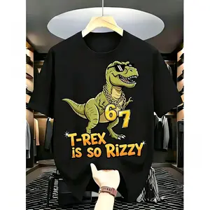 [PeakPro T-shirt]-Soft Short Sleeve Casual Daily Wear Funny T-Rex is So Rizzy Meme 67 gift T-Shirt