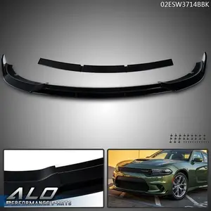 Fit For 15-23 Dodge Charger SRT Style Front Bumper Lip Splitter Gloss Black