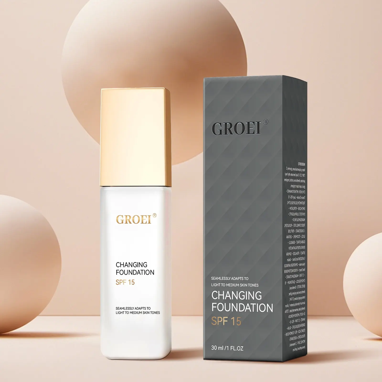 Color Changing Foundation Makeup SPF 15 | Self-Adjusting Color Changing Foundation & Color Corrector | Lightweight Buildable Coverage Cream for All Skin Types (30ml/pag)