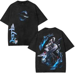 Ellen Joe - Zenless Zone Zero Vintage Washed Unisex Graphic Tees, ZZZ Casual Crewneck Short Sleeve Tee Men Gifts, Gift For Game Fan Fabric Menswear