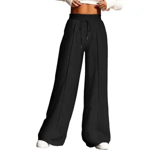 Aleumdr Women's High Waisted Drawstring Waist Wide Leg Sweatpants with Pockets Casual Loose Yoga Pants Sport Activewear Fitness Gear SwimWeek
