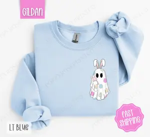Easter Ghost Sweatshirt, Easter Women's Crewneck, Cute Women's Sweatshirt