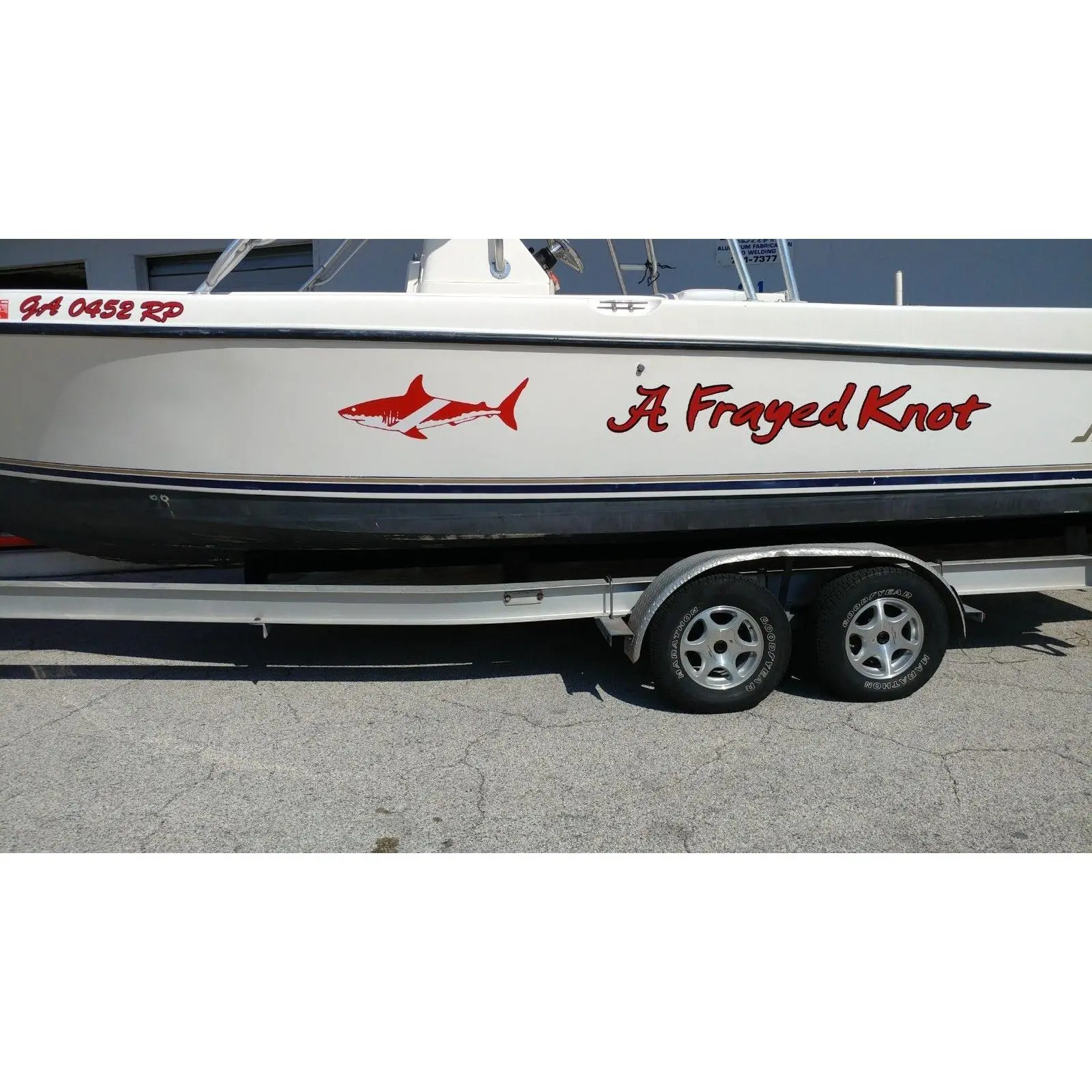 (2) Custom Boat Name Vinyl Lettering  Decal Sticker + 1 Shadow Color Large