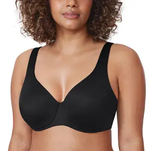 DELIMIRA Women's Plus Size Bras Minimizer Underwire Full Coverage Unlined Seamless Cup