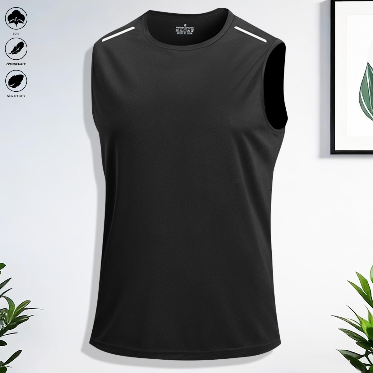 3-pack men’s athletic wear: tank top, sleeveless T-shirt, solid color—suitable for everyday casual outfits and sports/fitness activities like running and outdoor exercise.