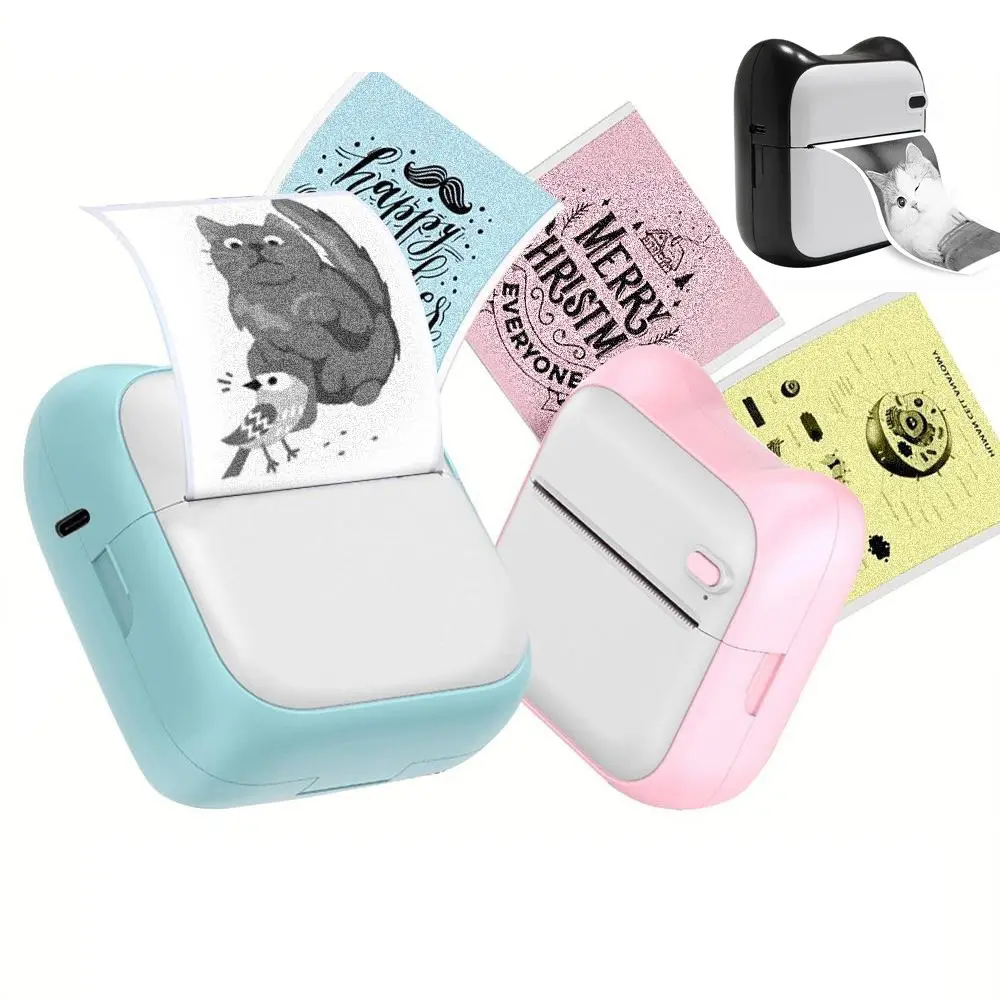 Portable Inkless Thermal Printer, Portable Handheld Printer, 1 Set USB ...