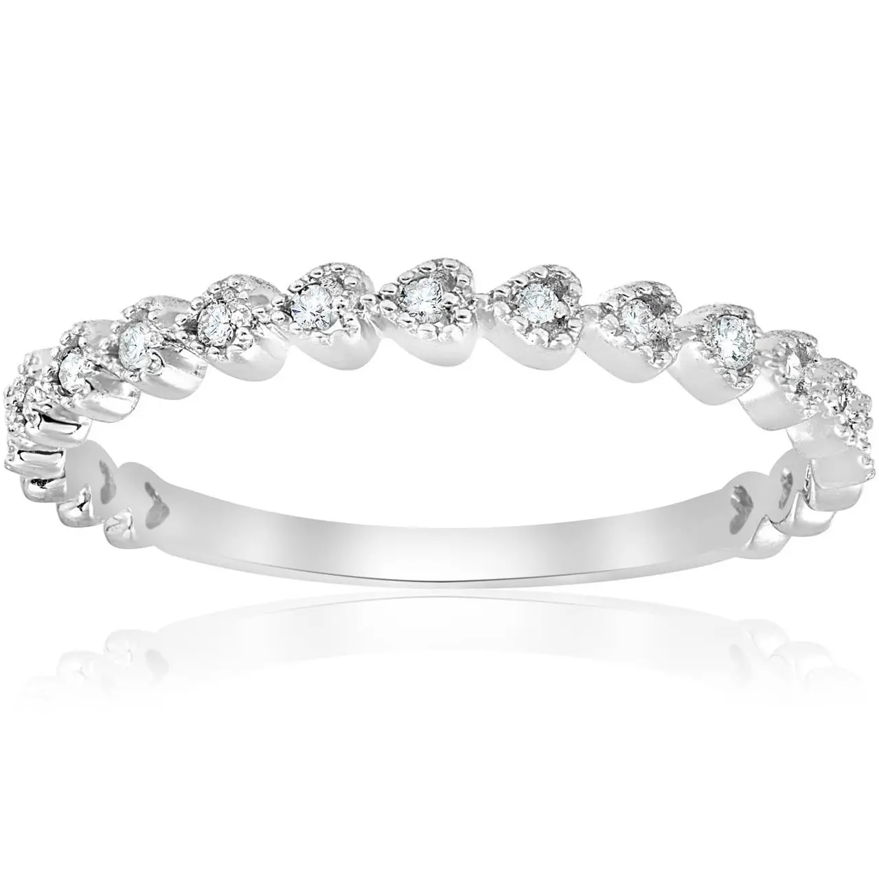 Stackable Diamond Wedding Ring 14k White Gold Stackable Diamond Wedding Ring 14k White Gold