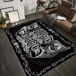 Gothic Style Clown Mask Rug Floor Mat for Living Room Bedroom Non-Slip Washable Home Decor Carpet Trendy Street Fashion Entrance Doormat