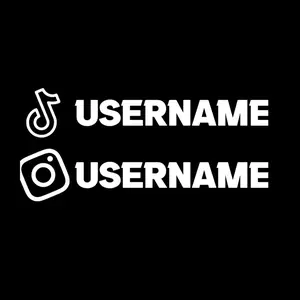 Social Media Username Window Decal - Personalized Decal 11 inches