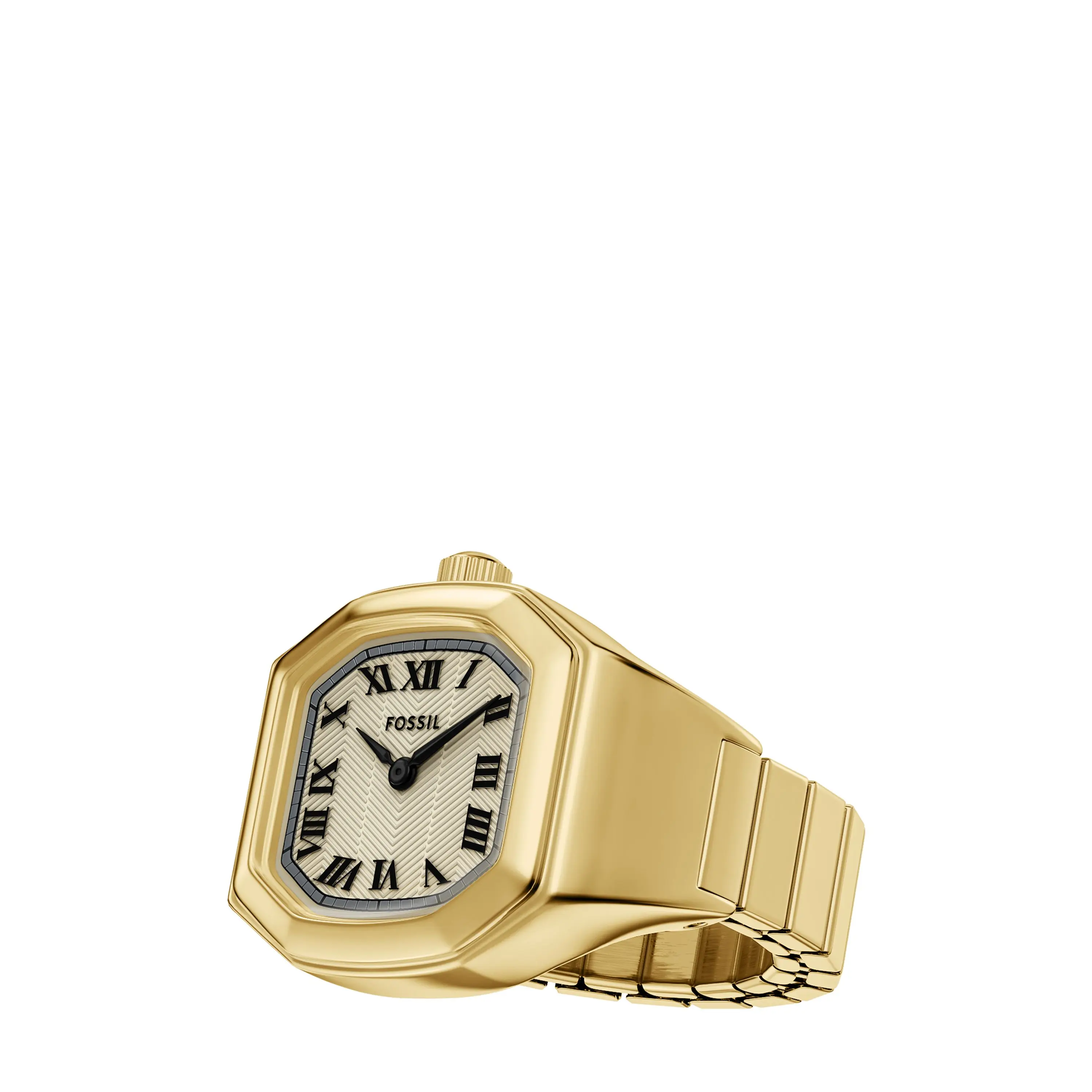 Fossil Women's Harlow Watch Ring Two-Hand Gold-Tone Stainless Steel