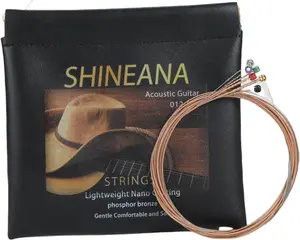 Guitar Strings - Acoustic Guitar Strings - Lightguage Nano Coating,Phosphor Bronze-Leather storage bag packaging-Gentel and Soft- For 6 String Guitars-Light,12-53 (Lightweight Nano Coating)