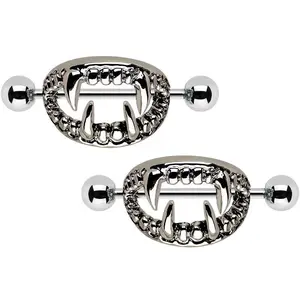 Scary Halloween Fangs Nipple Shield Set 14 Gauge 18mm