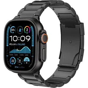 Titanium Band Compatible with Apple Watch Ultra 3/2/1 49mm, S11/S10 46mm, 9/8/7 45mm, SE3/SE2/SE/6/5/4 44mm, 3/2/1 42mm, Titanium Replacement Watch Band with Folding Clasp