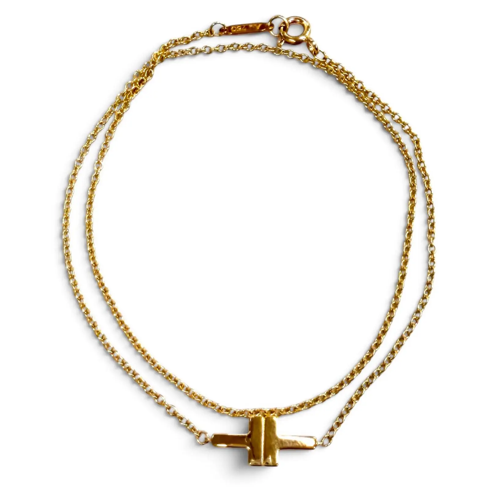 Pre-owned Tiffany & Co. 18K Rose Gold (Au750) Small Leather Goods Tiffany&Co. T Two 750 Bracelet