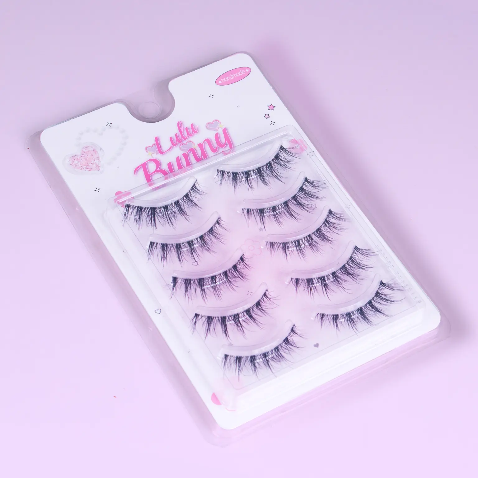 Lulu Bunny 5 Pairs Fairy style Lahes 100% Handmade False Eyelashes Natural Look lightweight Makeup