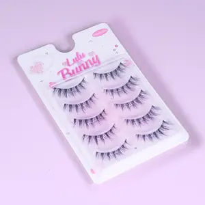 Lulu Bunny 5 Pairs Fairy style Lahes 100% Handmade False Eyelashes Natural Look lightweight Makeup