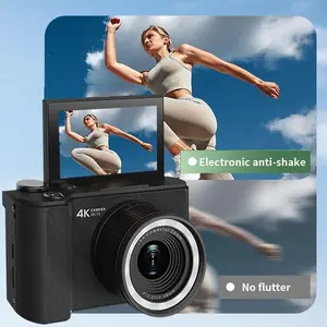 4K digital camera, Y2K foldable screen portable video camera with 32GB SD card, wrist strap, Selfie, image stabilization, 16x digital zoom. An ideal gift for girls, boys, teenagers, and beginners. Perfect for birthdays and Christmas gifts.