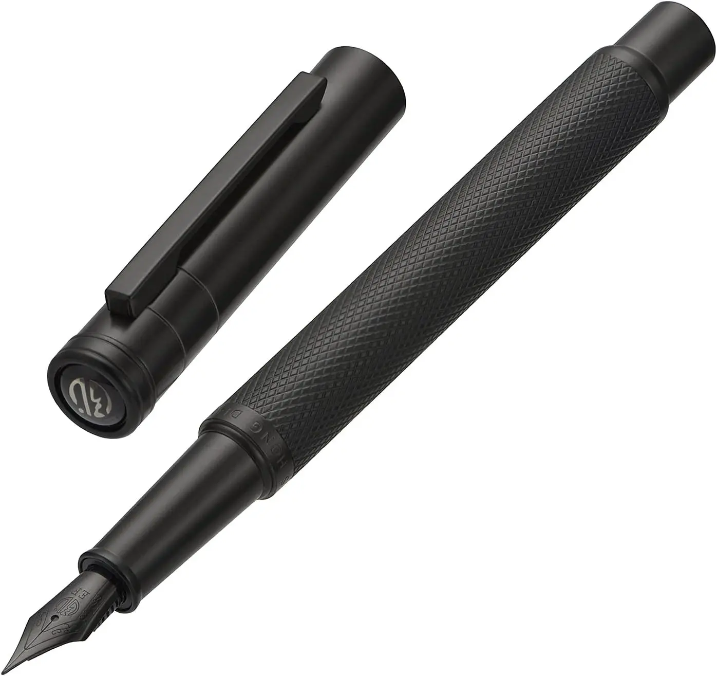 Asvine - Matte Black Forest Fountain Pen - Extra Fine Tip with Classic Design
