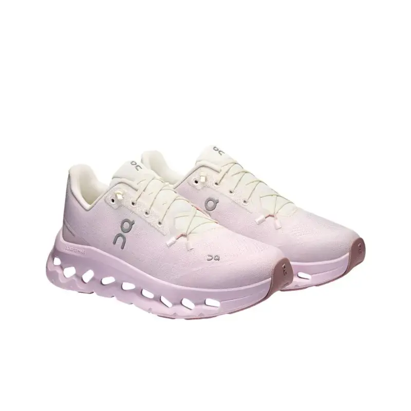 Pale Cream Pink Breathable Mesh Platform Sports Shoes, Hollow Shock Absorb Unisex Sneakers Suitable For All-Day City Walk, Date Stroll & Outdoor Spring Camping