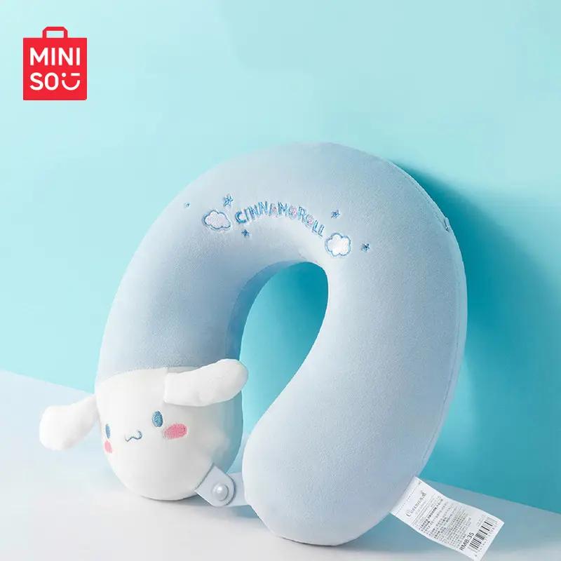 [Back to School] MINISO Sanrio Cinnamoroll Memory Foam U‑Neck Pillow‑LP, Soft Slow Rebound Neck Support Pillow, Portable Travel & Nap Accessory, Lovely Daily Use Gift For Sanrio Fans