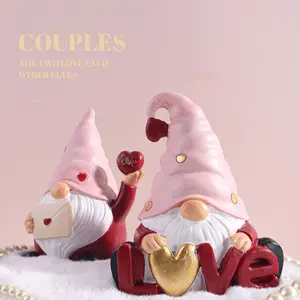 Adorable Love Dwarf Old Man Resin Figurine, Durable Hand-Painted Color, Indoor Outdoor Decor, Perfect Couple Gift Surprise