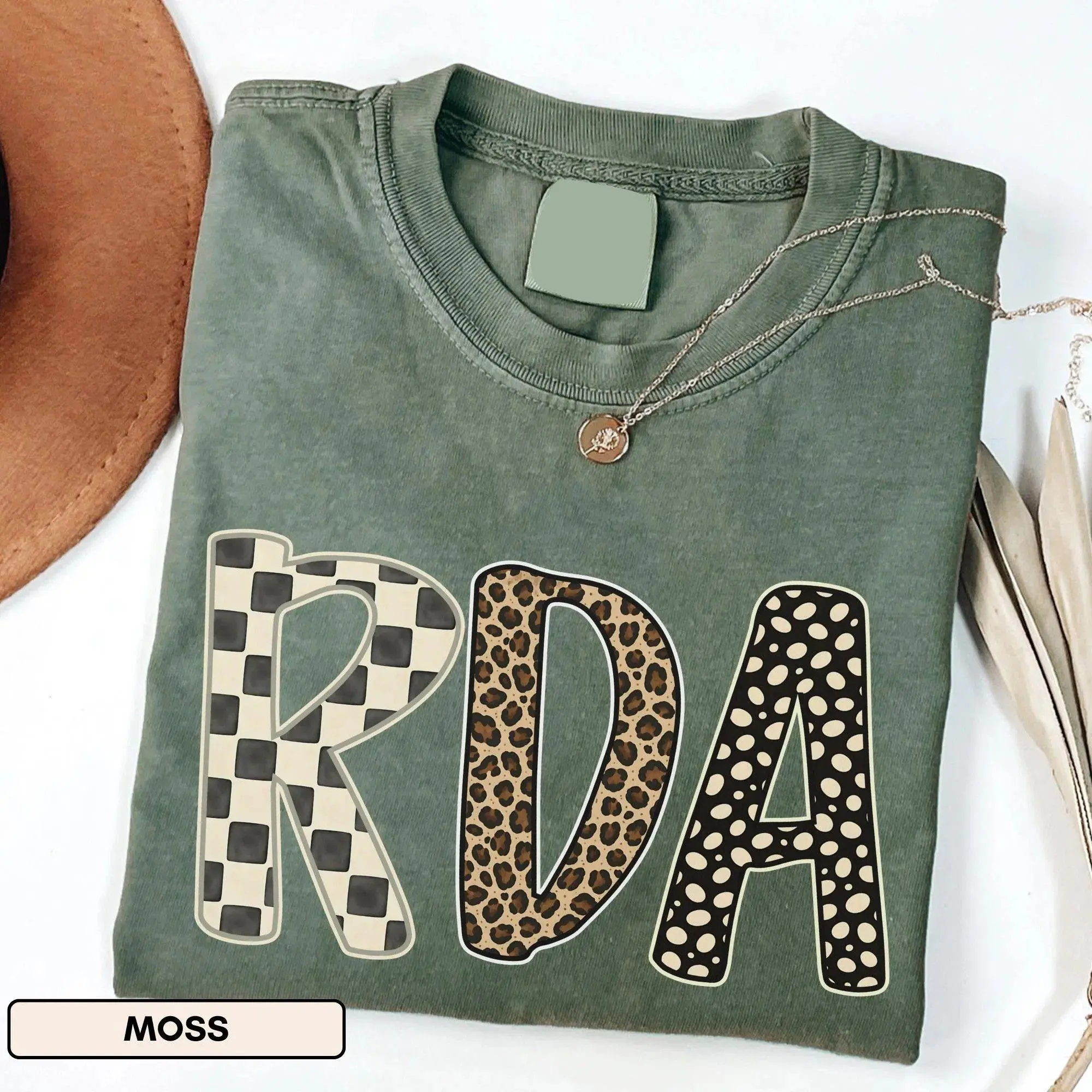 Dental Assistant T-Shirt - Leopard RDA Gift For Dental Student Dental Worker Breathable Crewneck
