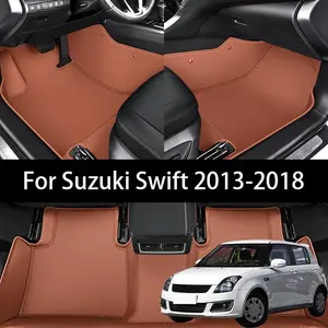 Custom Fit PU Leather Car Floor Mat For Suzuki Swift 2013-2018 Slip-resistant and wear-resistant Pet friendly, easy to clean Luxury Auto Interior Accessories
