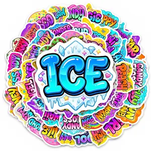 50pcs Cartoon Explosion Effect Text Stickers, Office Supplies and Notebook Accessories, Suitable for Scrapbooks, Diaries, Laptops, Water Bottles, Cars, Etc., Based on A Design Inspired By Faith.
