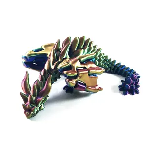 3D Printed Articulating Floppy Dragon - Home Decor Ornaments Glossy