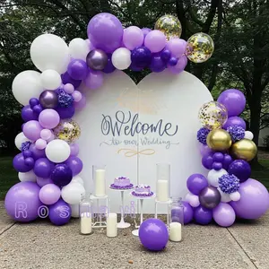 132 count  Balloon Garland Arch Kit - , Lavender, Lilac, White and  Balloons with Butterflies for Wedding  Shower Birthday Party Anniversary ( White)