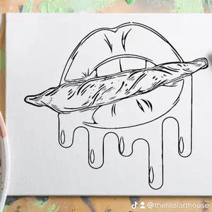 The Real House Puff and Paint Canvas - Artist Bundle Art Color Set Acrylic Markers Art Sketchbooks Art Supplies Painting Sketched Canvas