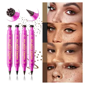 Natural Freckle Eyeliner Pen 2n1 Dual-Ended, Quick-Dry Waterproof, 4 Colors, Easy Application, Long-Lasting, Gentle Formula, Ideal for Summer Makeup
