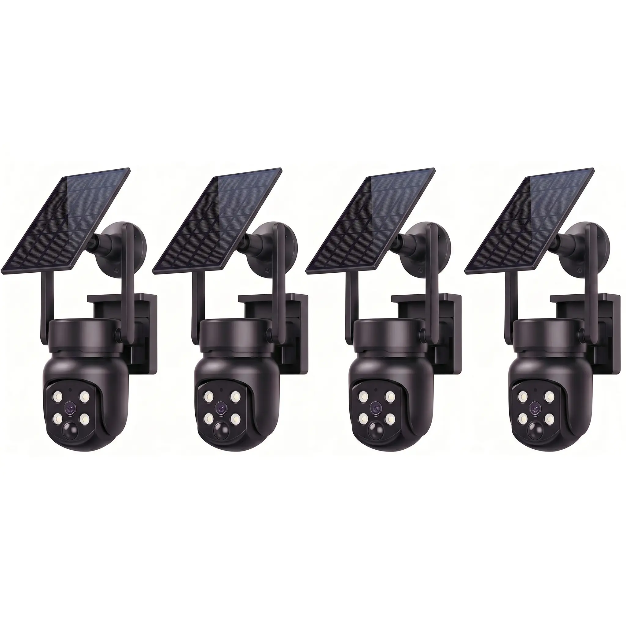 1/2/3/4-Pack Smart Video Doorbells & Intercoms, 360° Outdoor Security AI Camera, 2K Color Night Vision Lens, 33ft Motion Detection, Solar-Powered (1-3 Month Runtime), Battery-Powered Motion Sensor, 2-Way Audio Speaker, Wire-Free Mount