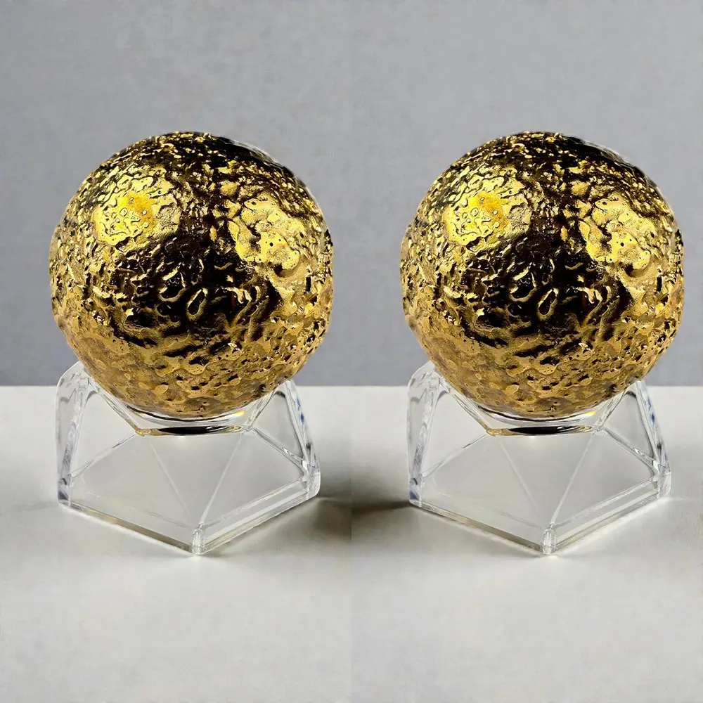 2 Brass Bliss Balls – Meditation & Sound Healing Chime with Complimentary Stands (Acrylic v.2)