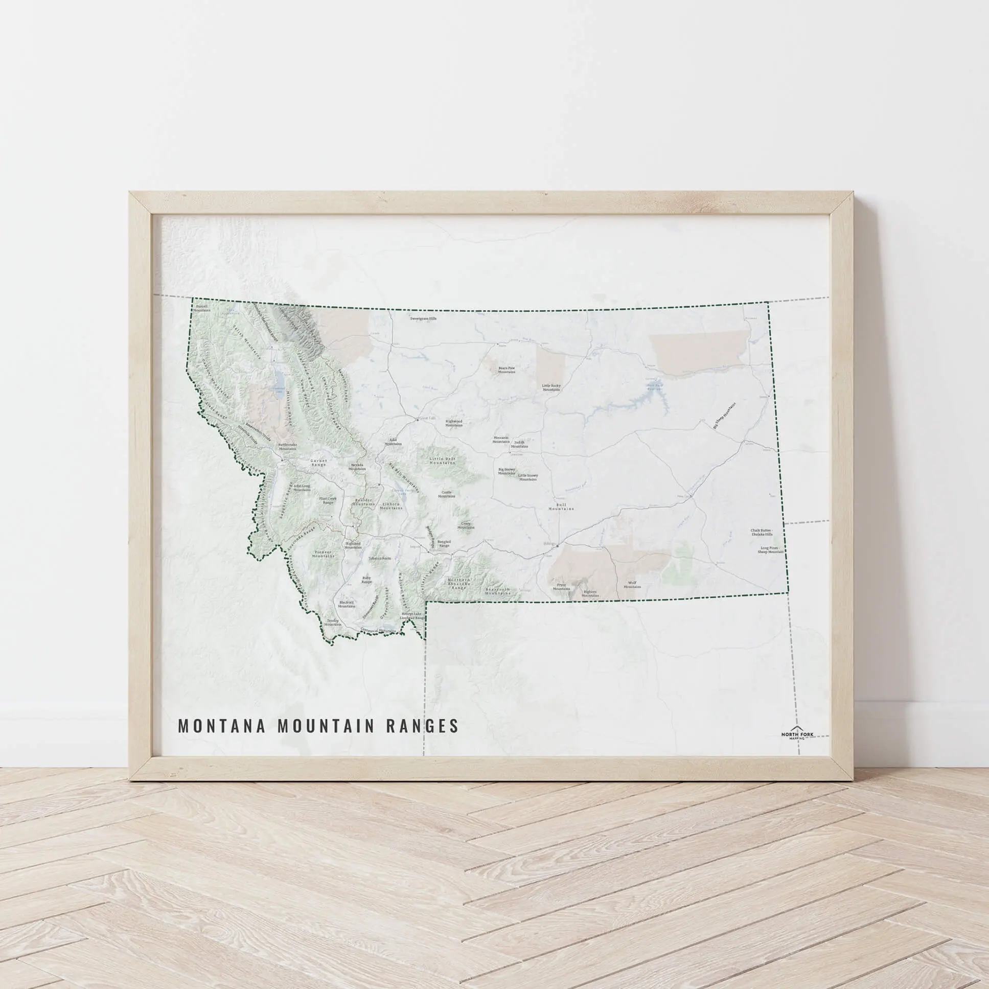 Montana Mountain Ranges Map - North Fork Mapping