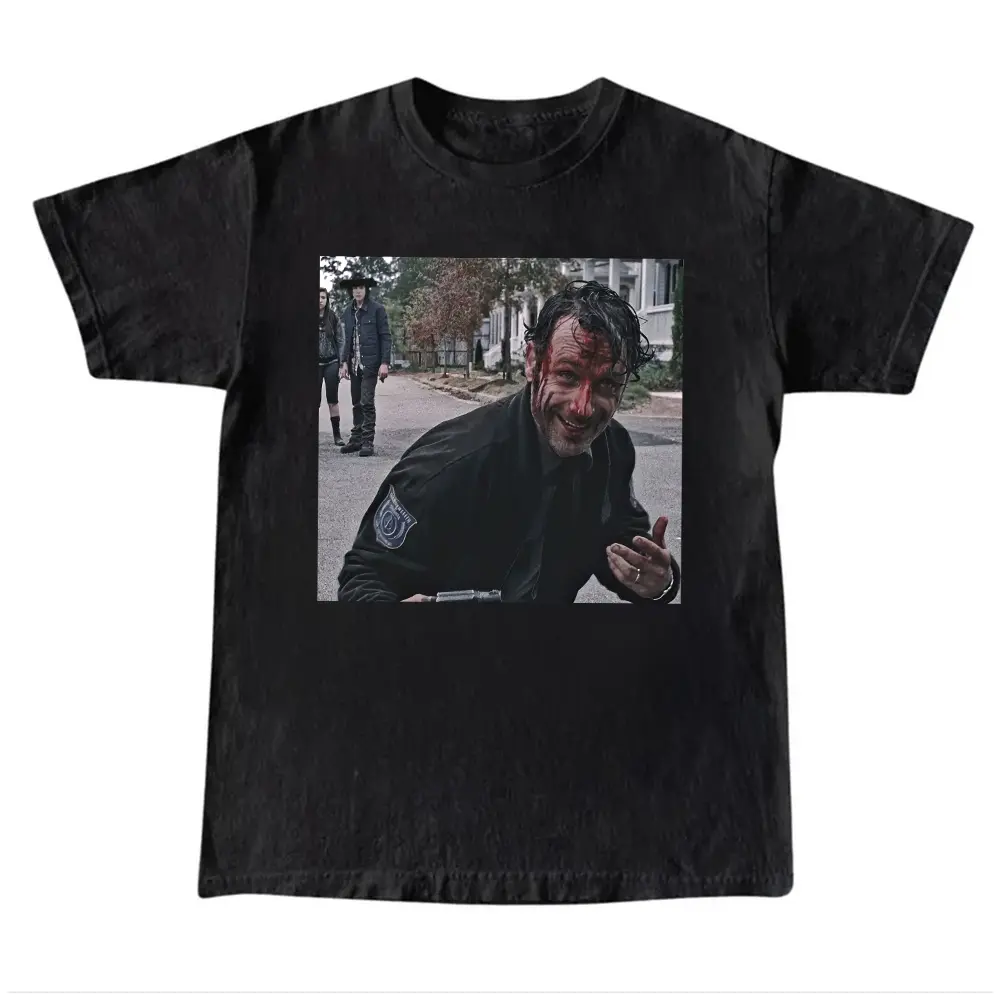 Rick Grimes Bloody Face T-shirt, The Walking Dead Graphic Tee, Vintage Style, TV Show Fans Apparel, Unisex Shirt, Crew Neck T-shirt, Gift for Men, Gift for Women, Trending T-shirt