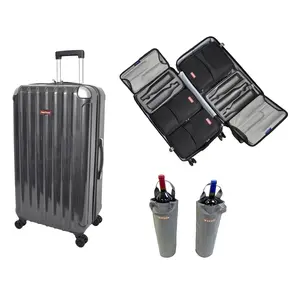 12-Bottle Wine Carrying Suitcase (Silver)