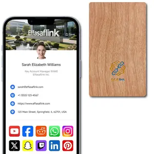 Wood Digital Business Card – NFC & QR Code – No Monthly Fee