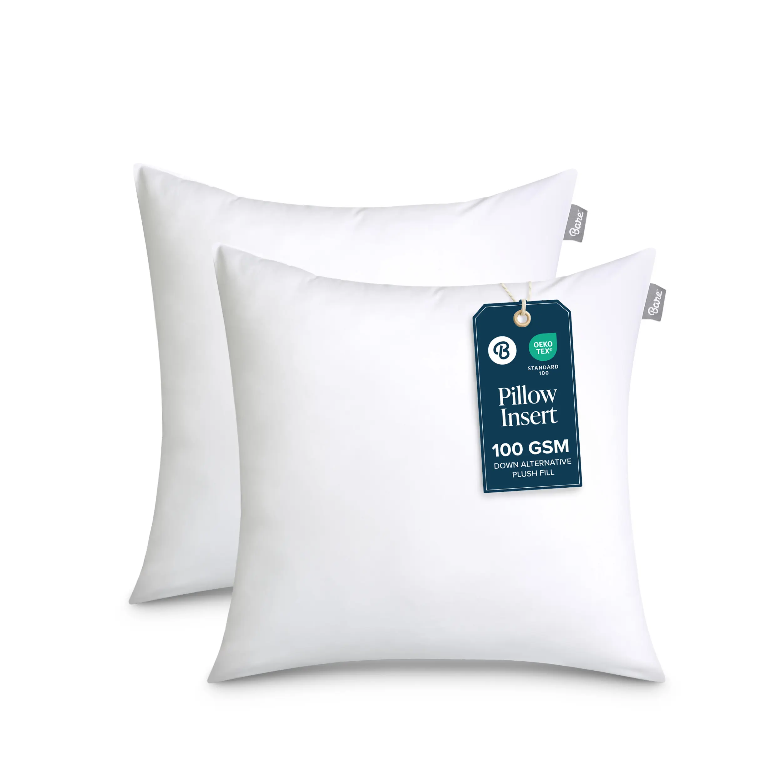 Bare Home White Pillow Inserts - Pack of 2