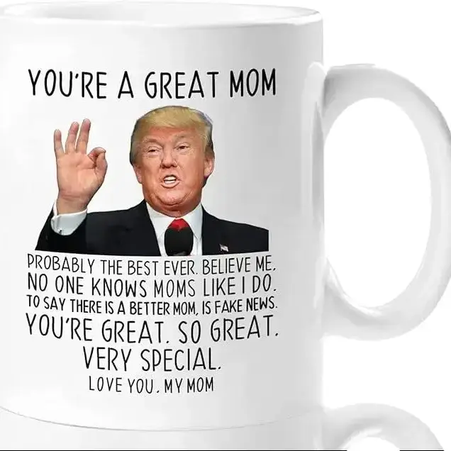 White Ceramic Drinking Mug - Reusable, Durable Kitchen Drinkware with "You're A Great Mom" Sentimental Message, Holiday Gift from Child for Christmas, Birthday