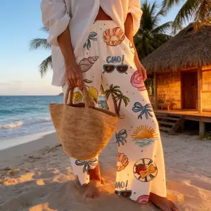 Seaside Holiday Printed Casual Trousers