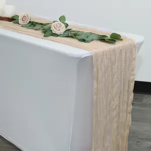 35 in X 10 ft Gauze Cheesecloth Table Runner Champagne