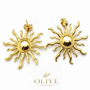 Olive Jewelry Sunny Summer Earrings- brass earrings for everyday wear fashion jewelry for women