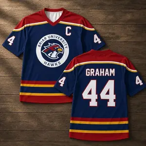 Custom Briar University Hawks Football Jersey, Garrett Graham 44 Hockey Romance Jersey, Off Campus Bookish Apparel, Logan, Di Laurentis Tucker