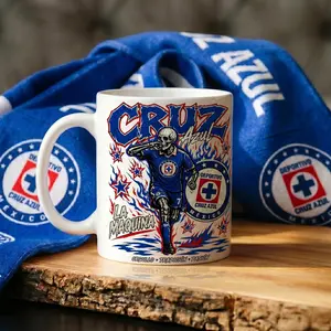Cruz Azul La Máquina Coffee Mug 11oz 15oz, Liga MX Soccer Fan Mug, Cruz Azul Mexico Ceramic Cup, Football Supporter Gift for Him Dad Brother