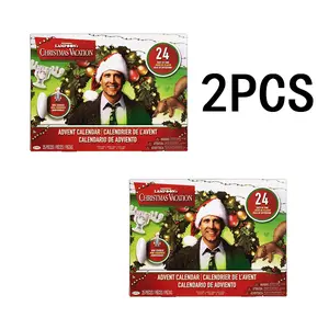 2PCS Christmas Vacation Advent Calendar 2025 - 24 Days of Themed Figurines & Surprises, Holiday Countdown Gift for Family Kids Christmas Party