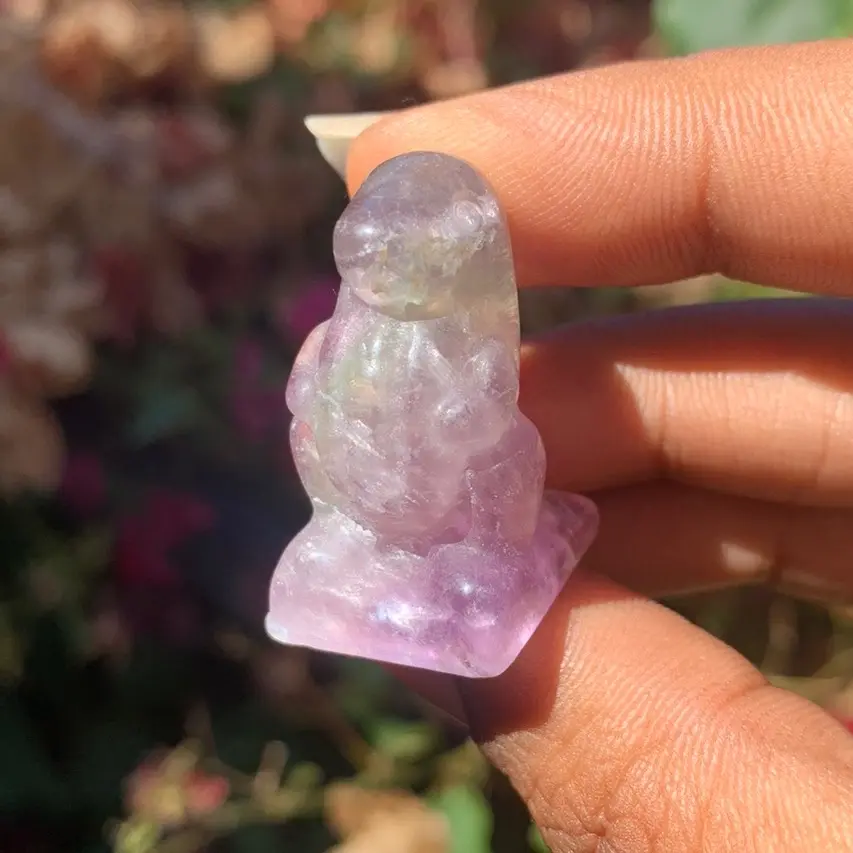Rainbow Fluorite Mini Chubby Dino Crystal