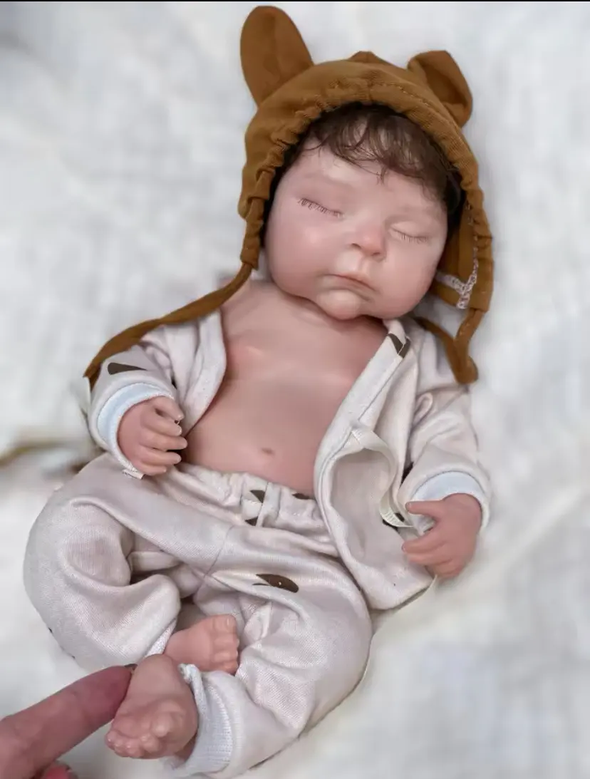 Realistic Full Body Silicone 13" Preemie Reborn Doll with Birth Certificate, Baby Bottle, Clothing, and Diaper