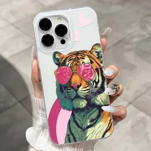Fashionable Tiger Pattern Anti-Drop Phone Case, Light PC Hard Shell, Fits Apple iPhone 14 Pro 12 11 13 14 15 Plus Pro Max